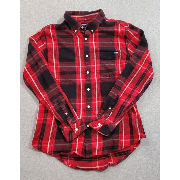 chubbies Other - Chubbies Button Down Shirt Mens‎ L Black Red Flannel Plaid Long Sleeve Collared